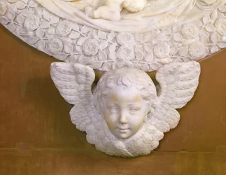 Filippo Strozzis grav 1428-91 i Strozzi-kapellet, 1491-95 marmordetalje af 208700